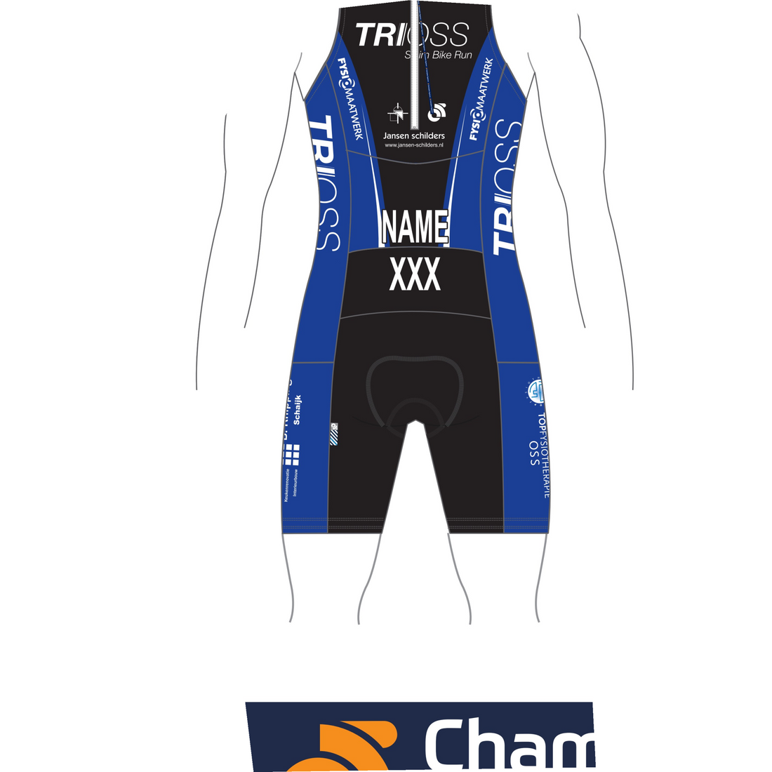 TECH Tri Suit met Naam/Landcode